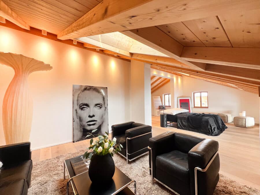 EXKLUSIVES WOHNEN MIT PANORAMABLICK - Luxus Studio-Loft-Wohneinheit mit atemberaubender Dachterrasse - WOHNBEREICH DG