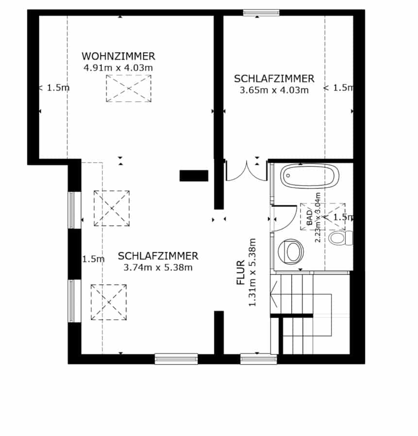 EXKLUSIVES WOHNEN MIT PANORAMABLICK - Luxus Studio-Loft-Wohneinheit mit atemberaubender Dachterrasse - GRUNDRISS DG