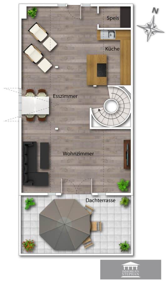 Luxuriöses Designer-Stadthaus mit Dachterrasse & Bergblick - Grundriss DG