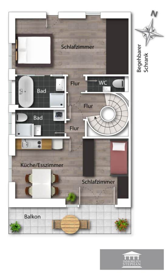 Luxuriöses Designer-Stadthaus mit Dachterrasse & Bergblick - Grundriss OG