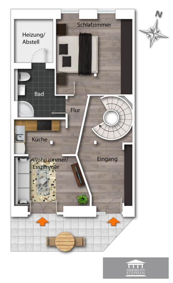 Luxuriöses Designer-Stadthaus mit Dachterrasse & Bergblick - Grundriss EG