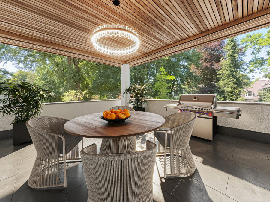 Penthouse in absolut ruhiger und elitärer Lage umgeben von altem Baumbestand - Dachterrasse visualisiert