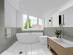 VISUALISIERUNG BADEZIMMER - Wohnen über zwei Ebenen – Exklusives Maisonette-Wohnung
