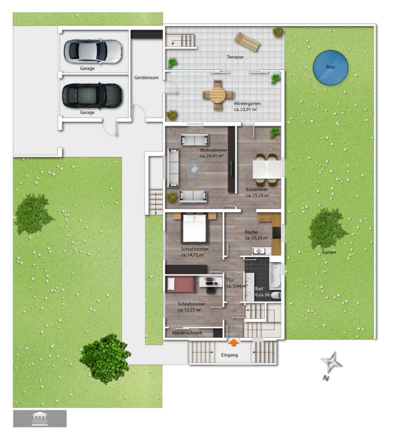 Liebevoll gestaltetes Zuhause mit viel Platz in reizvoller Lage - Grundriss EG korrigiert