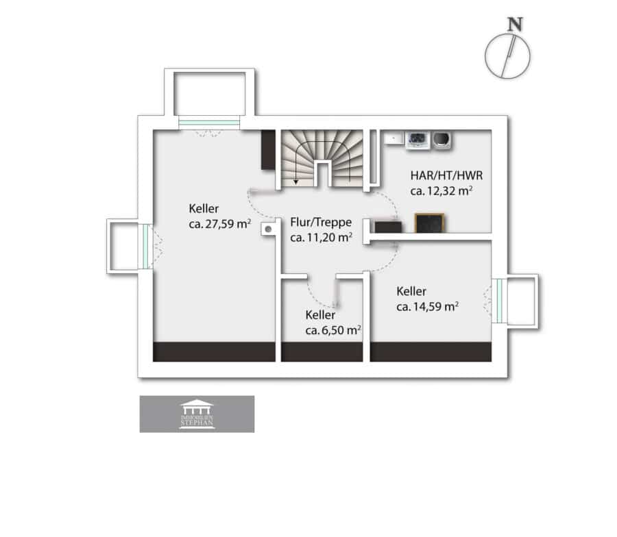 Modernes EFH mit Ausbaureserve, fußläufig zum Ortskern sowie zum Chiemsee - Keller