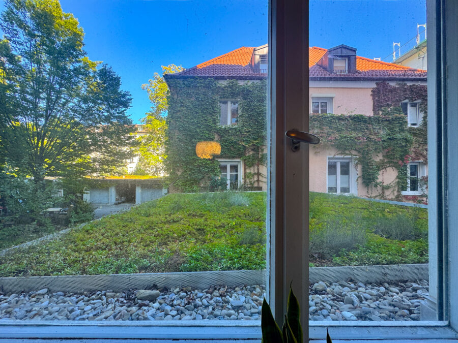 Attraktive Kapitalanlage: 1,5-Zimmer-Wohnung mit Garage in Top-Lage - Blick in den grünen Innenhof