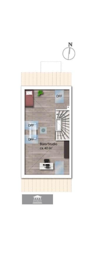 Neubau! Modernes Reihenmittelhaus mit 40 m2 Ausbaureserve im DG und Blick auf die Berge - Grundriss DG