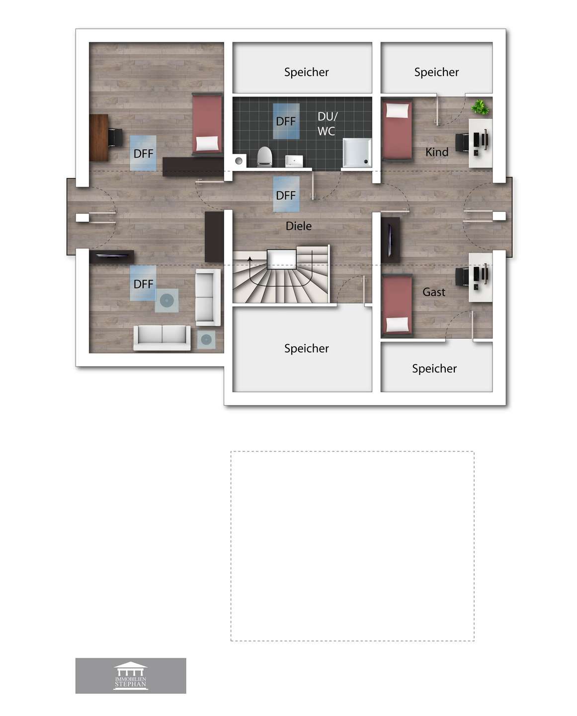 Dachgeschoss Visualisiert