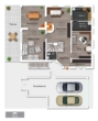 Erdgeschoss Visualisiert - Modernes Einfamilienhaus mit Wintergarten, Einliegerwohnung und sonnigem Garten