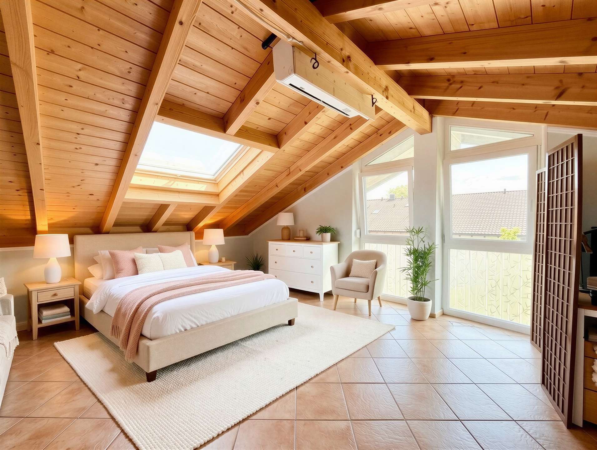 Schlafzimmer DG  - KI MÖBLIERUNG